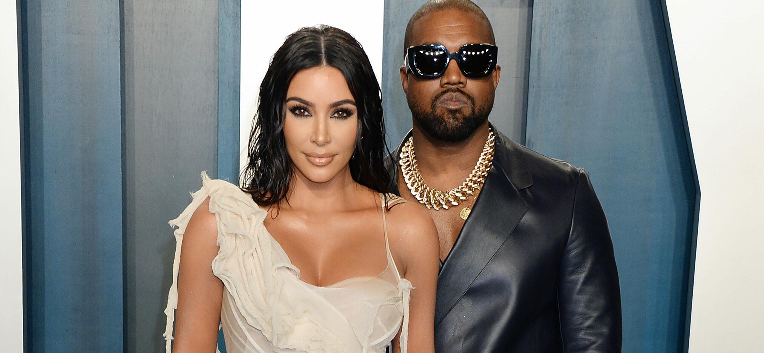 Kim Kardashian & Kanye West at a Vanity Fair Oscar Party