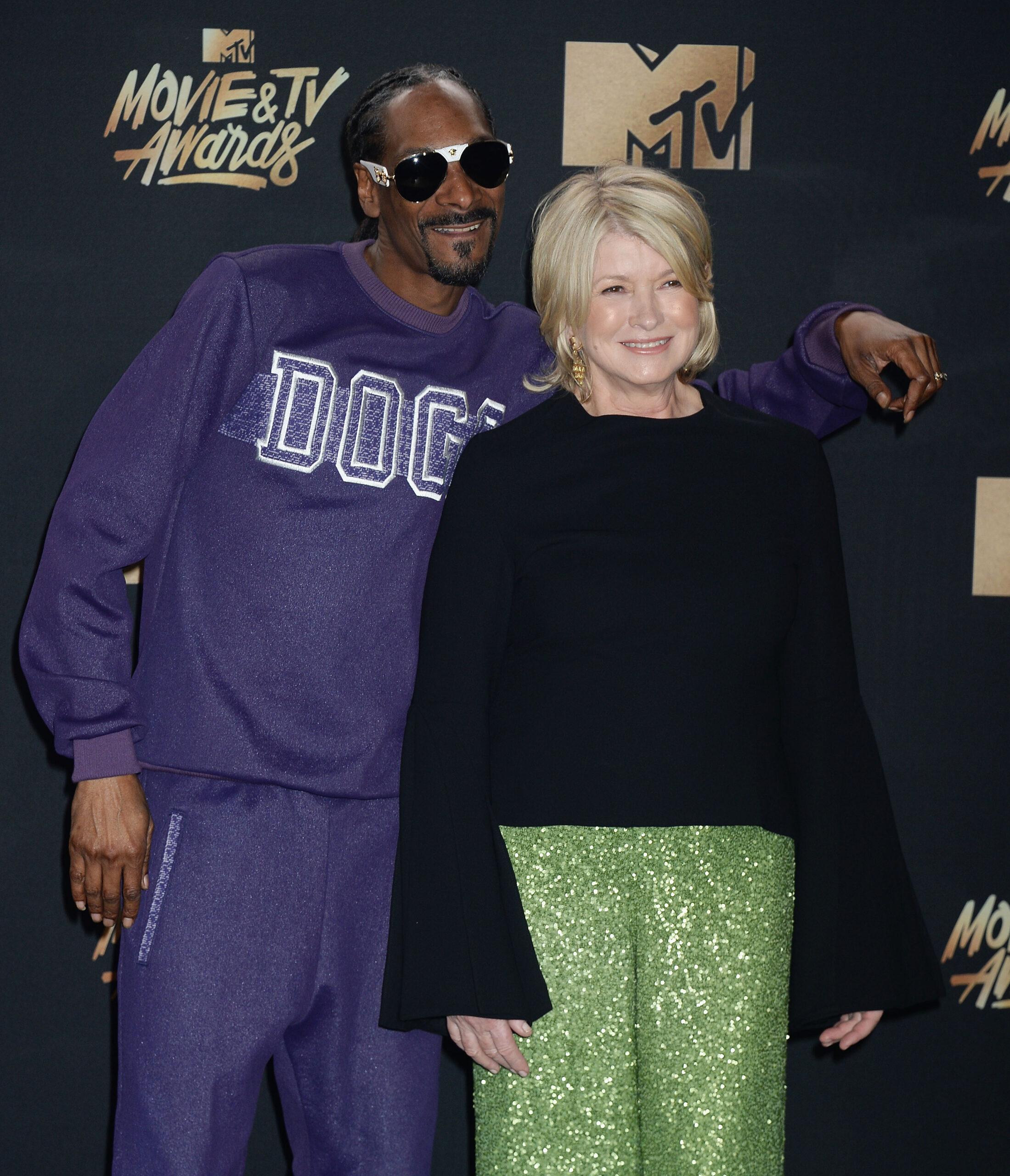 Snoop Dogg and Martha Stewart at the 2017 MTV Movie and TV Awards in Los Angeles