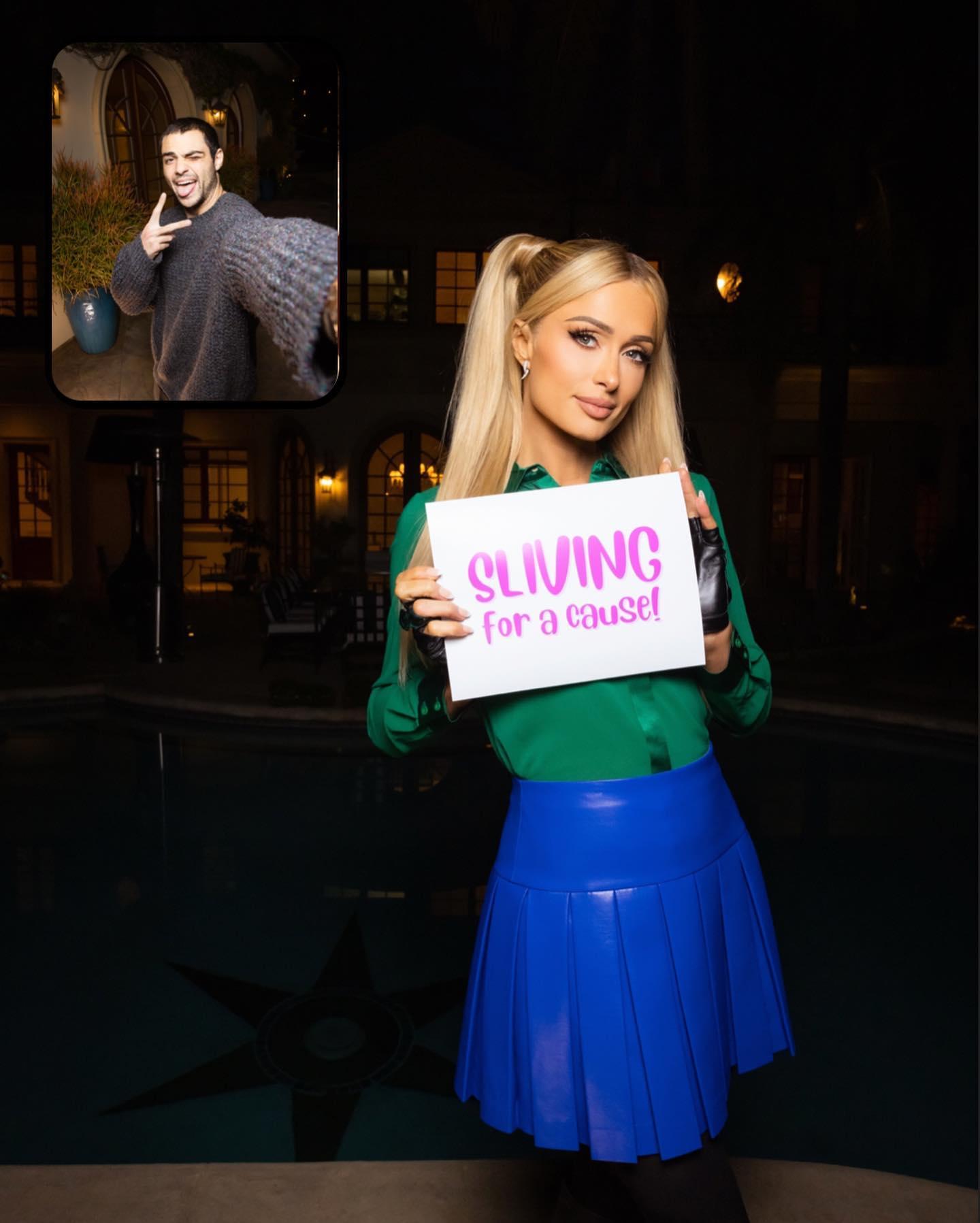 Paris Hilton and Noah Centineo sliving for a cause on Giving Tuesday
