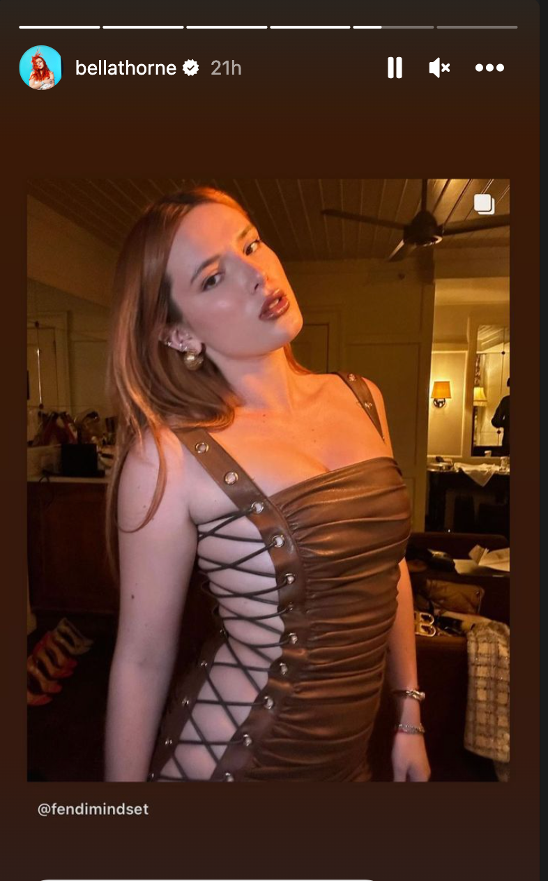 Bella Thorne's Cut-Out Leather Dress Fits Like A Glove!