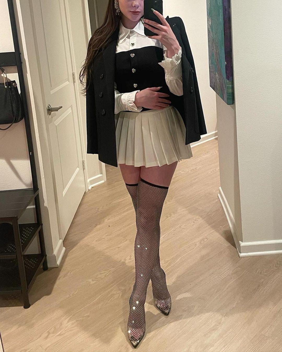 McKayla Maroney In Sparkly Thigh-High Fishnets, That's It!