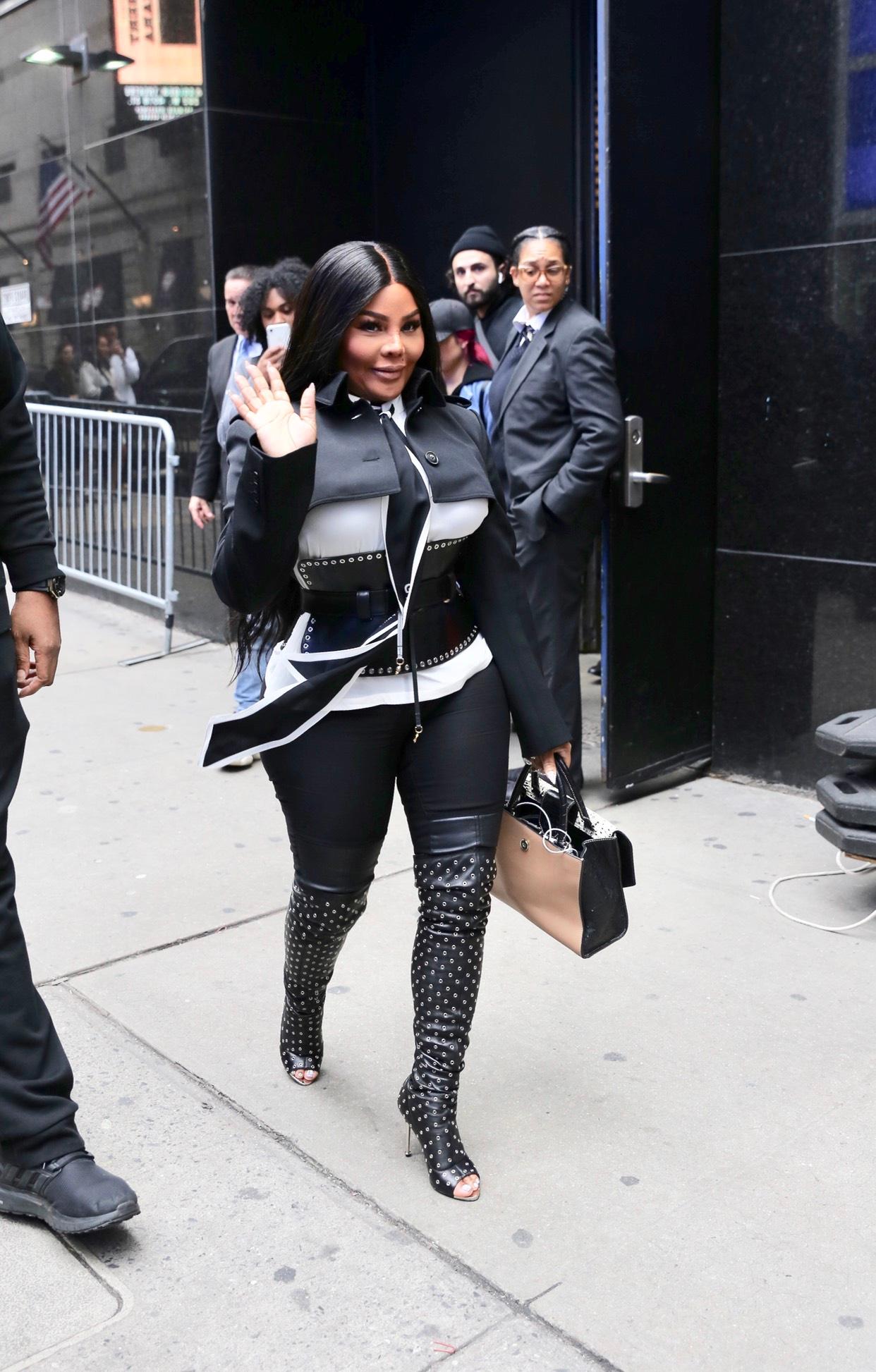 Lil apos Kim is seen leaving ABC Studios in Times Square