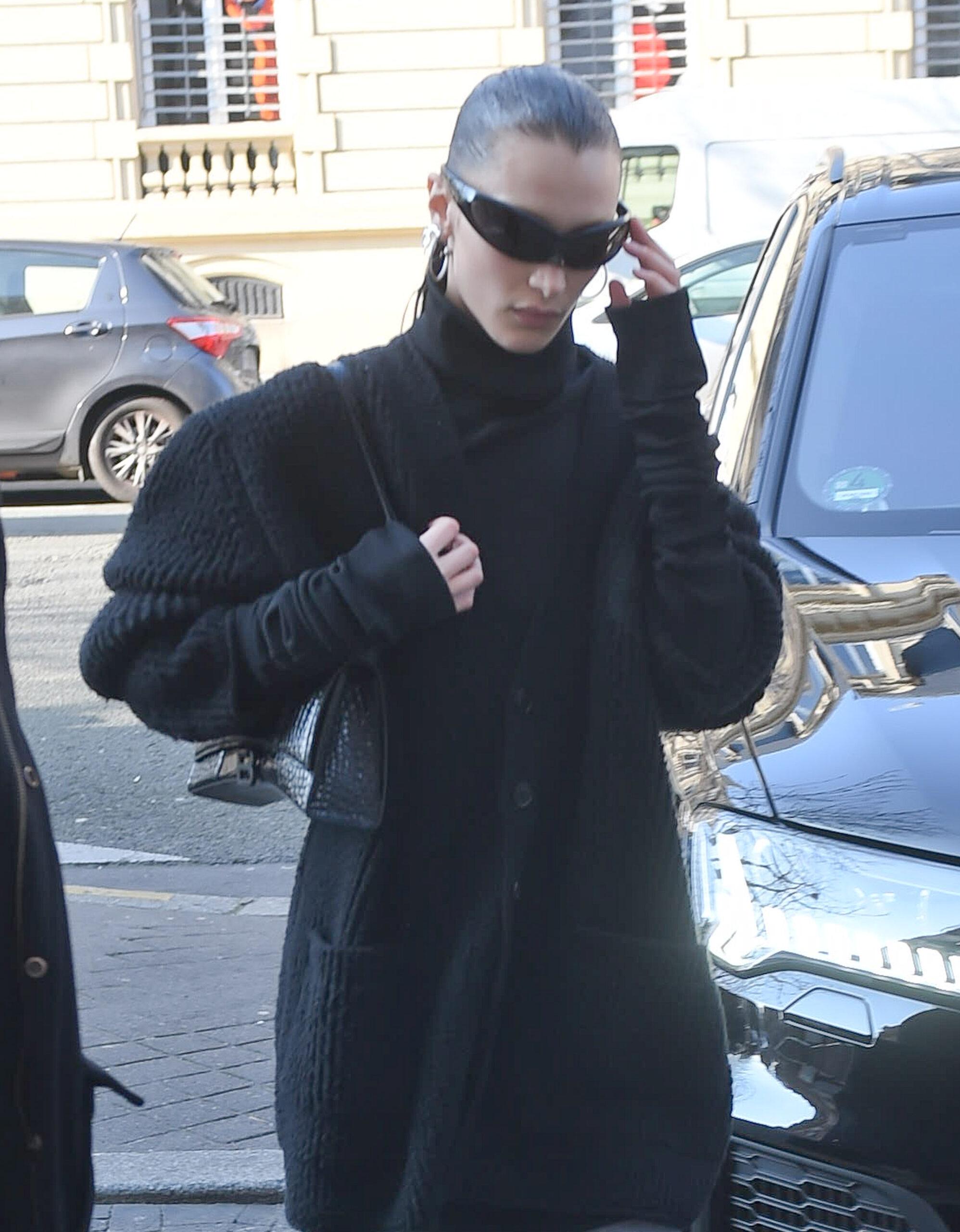 Bella Hadid is seen out in Paris with her boyfriend Marc Kalman
