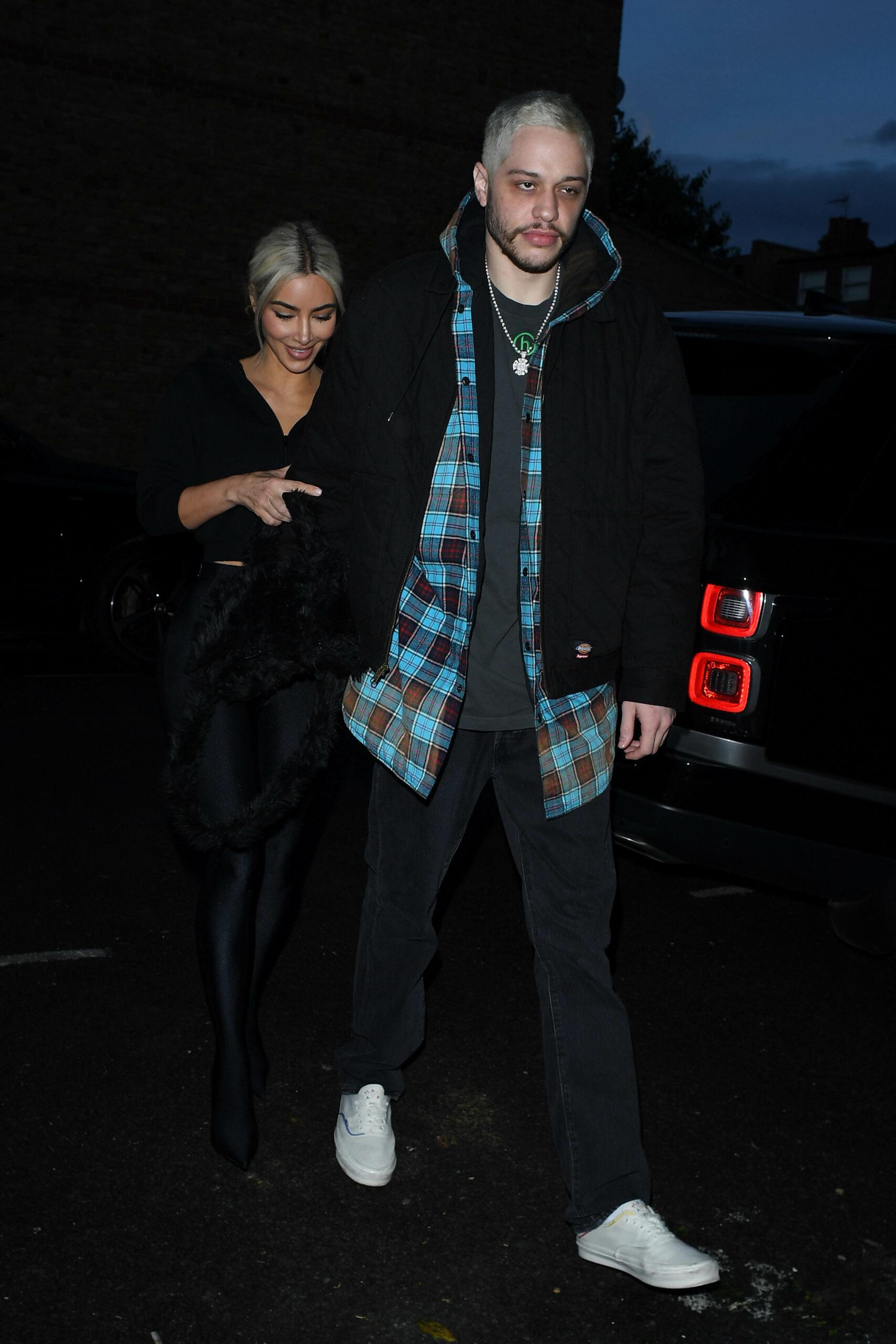 Kim Kardasian and Pete Davidson are seen going out to dinner in London