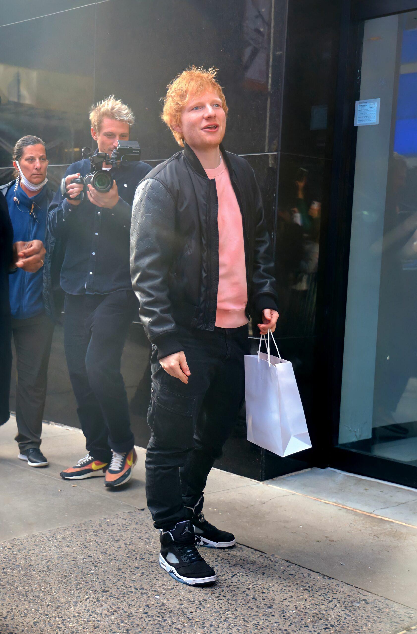 Singer Ed Sheeran seen leaving Good Morning America