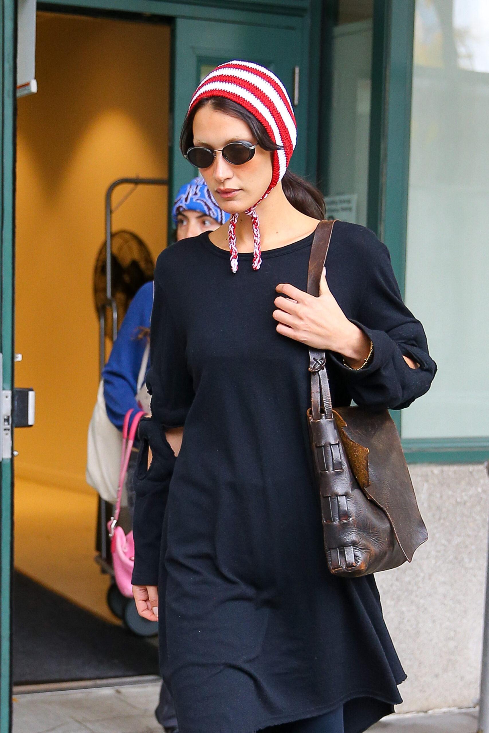 Bella Hadid was spotted heading to the airport as leaving her apartment in Tribeca New York City