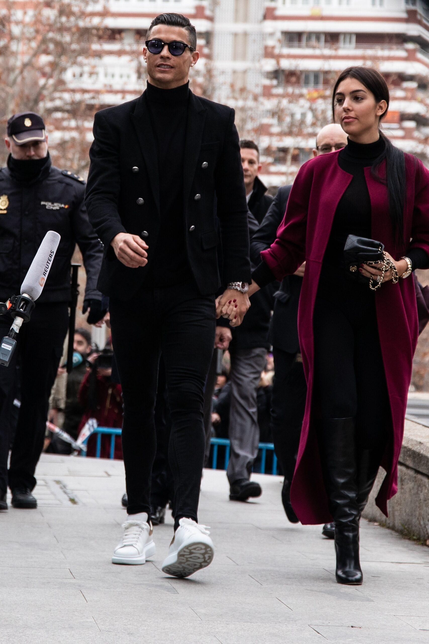 Cristiano Ronaldo and Georgina Rodriguez arrive at court of Madrid, Spain - 22 Jan 2019