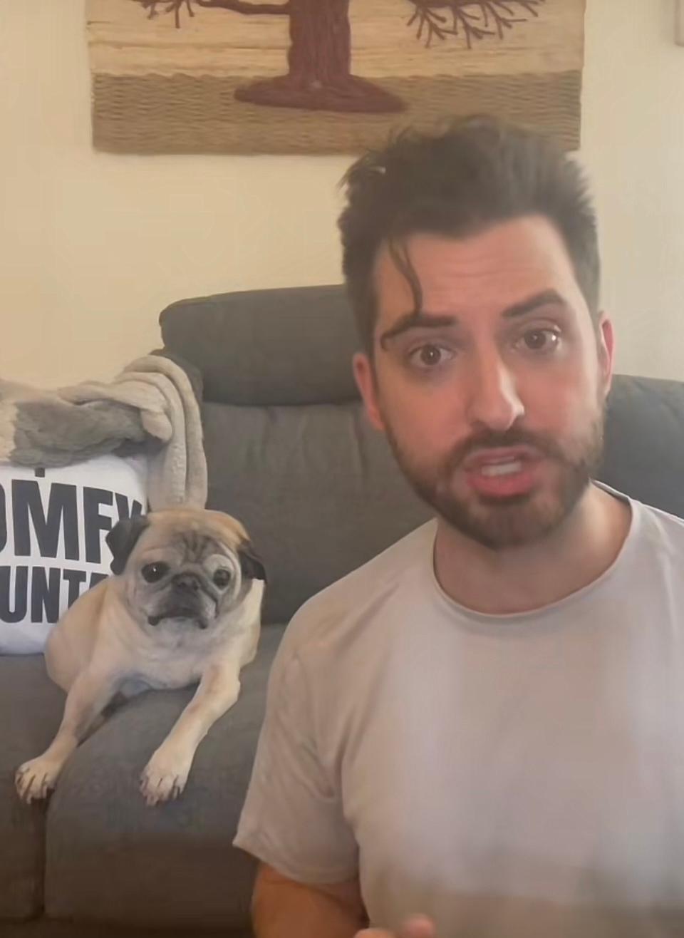 Jonathan Graziano and Noodle the Pug
