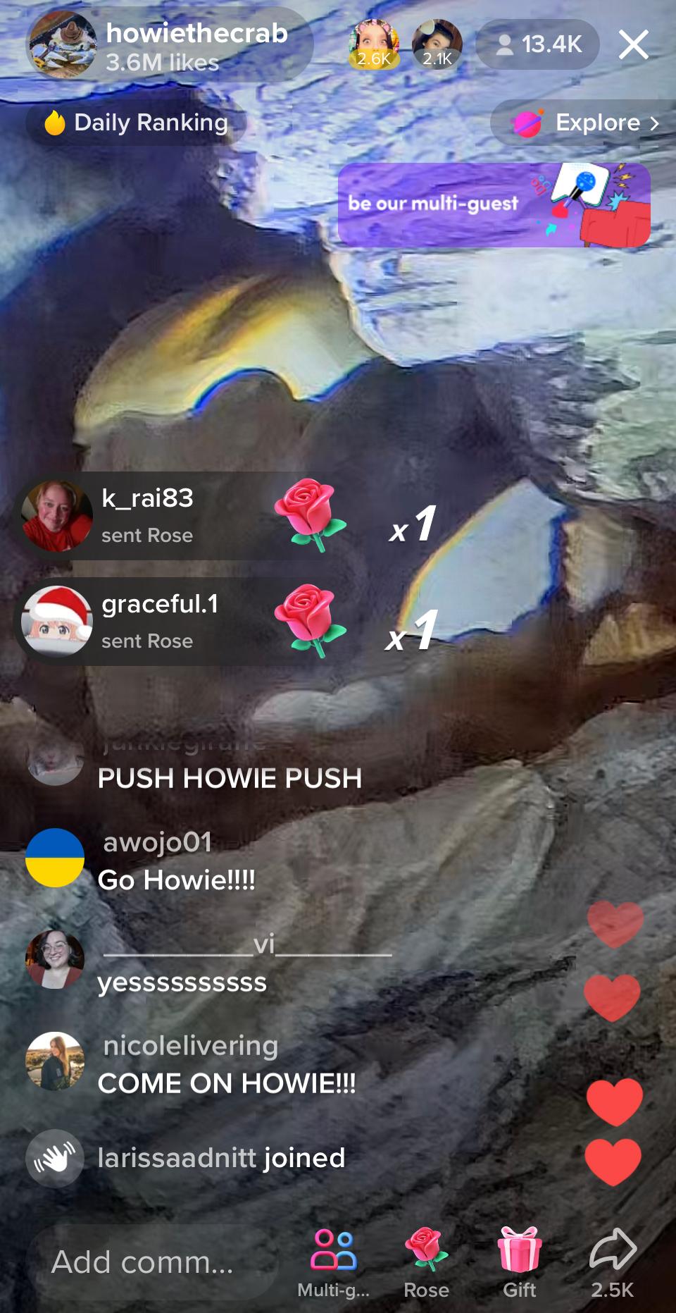 Howie the crab molts live on TikTok