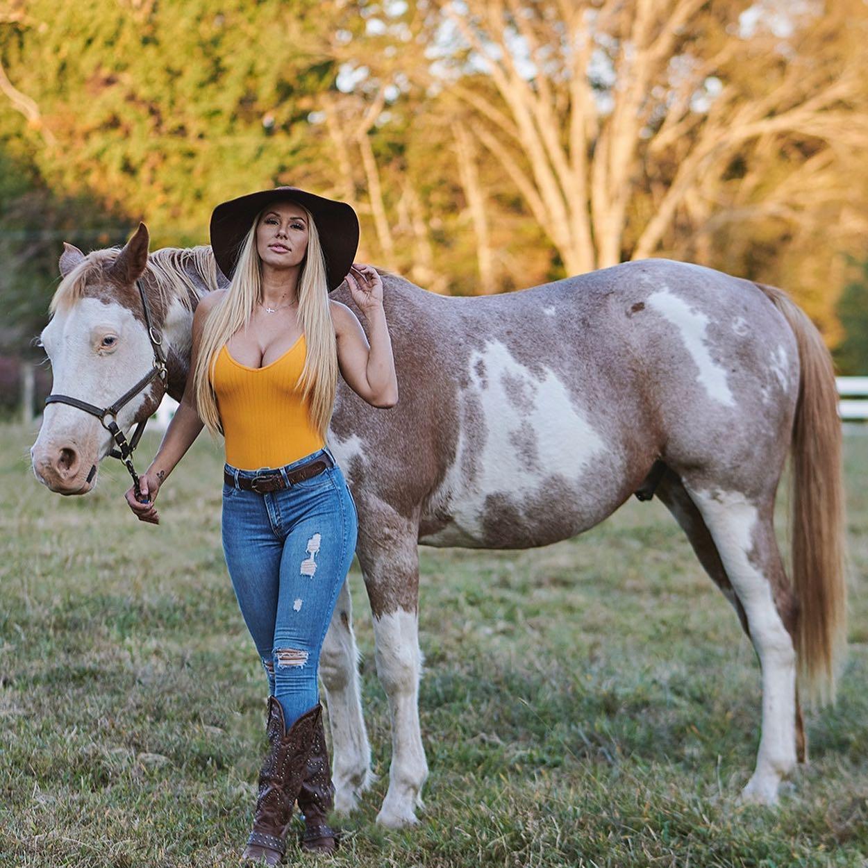 Kindly Myers rides her unicorn named Tex