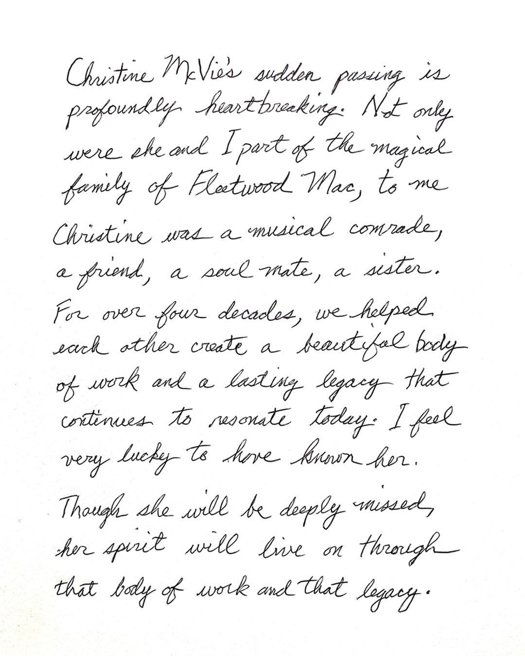 Lindsey Buckingham's Heartfelt Tribute To Late Christine McVie