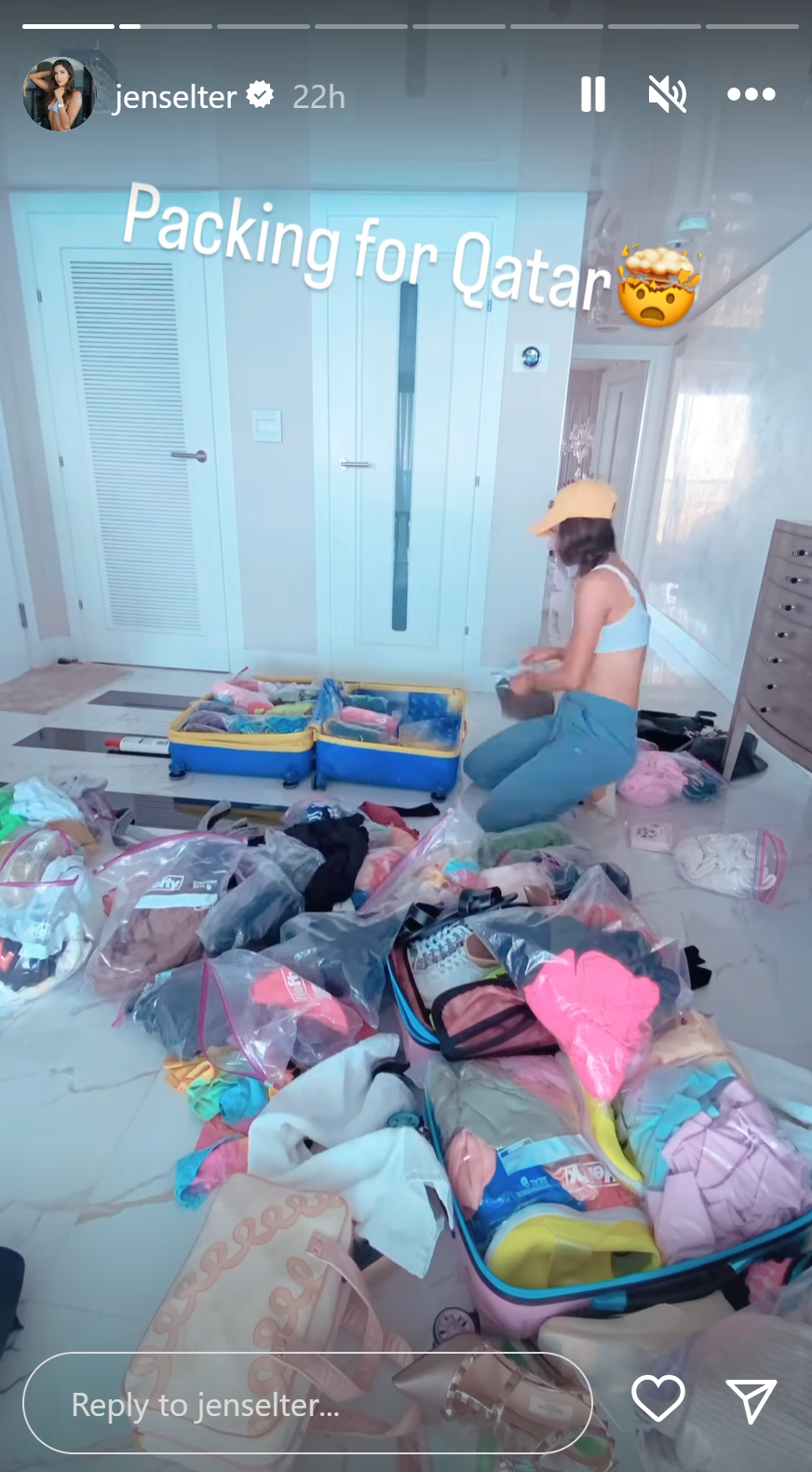 Jen Selter packing for Qatar