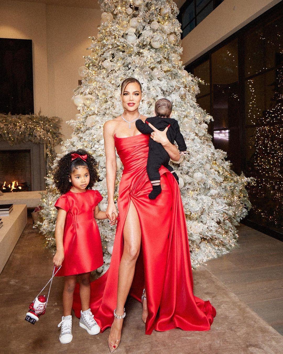 Khloe Kardashian Shares New Pics Of Son & True For The Holidays Without Tristan Thompson
