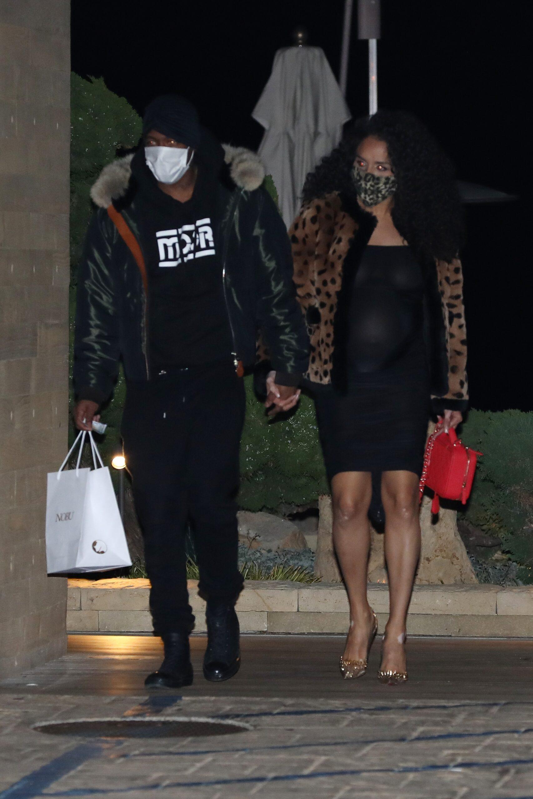 Nick Cannon and pregnant Brittany Bell grab dinner at Nobu Malibu