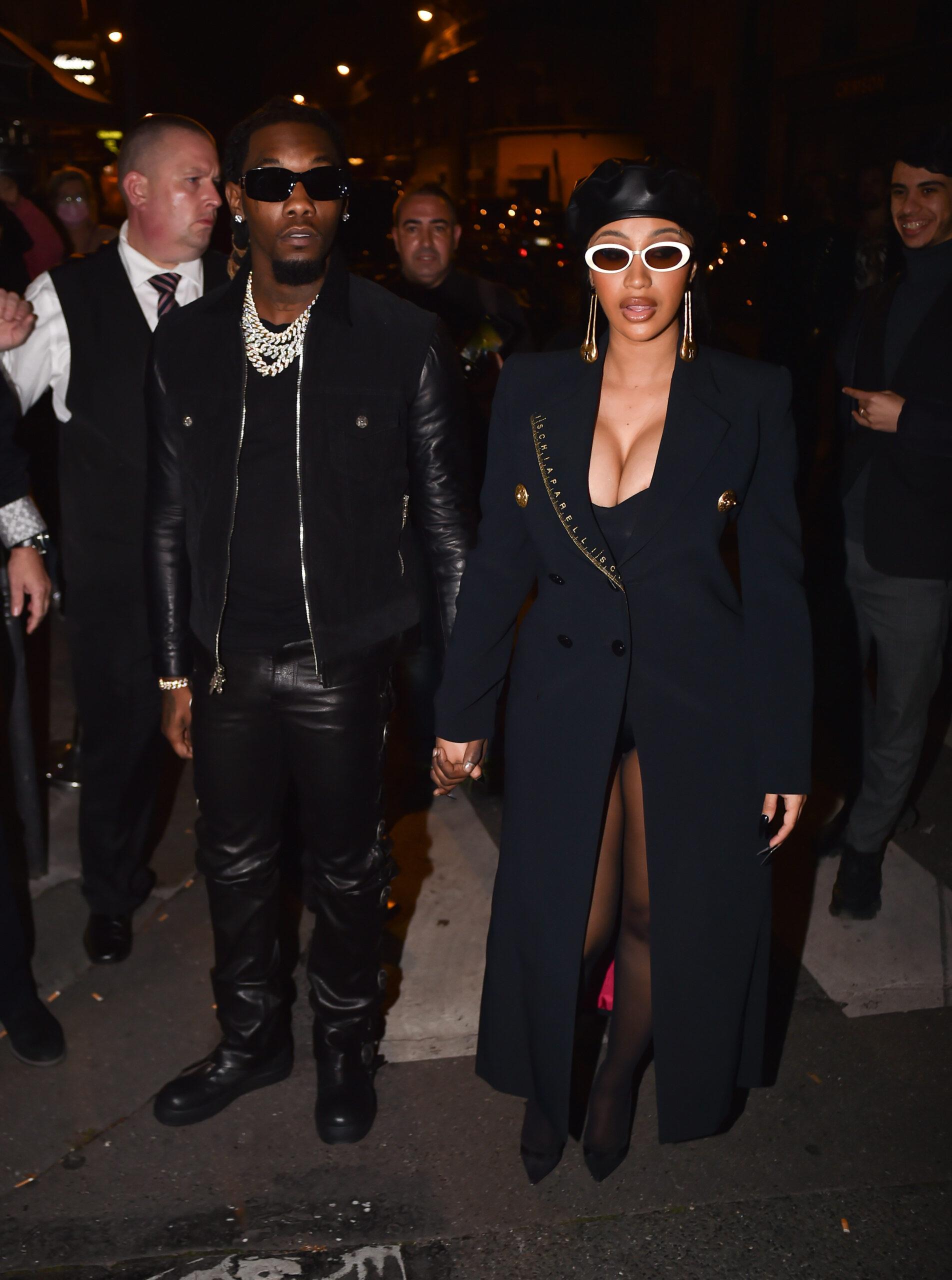 Cardi B is seen with boyfriend Offset at the Beef Bar opening party in Paris
