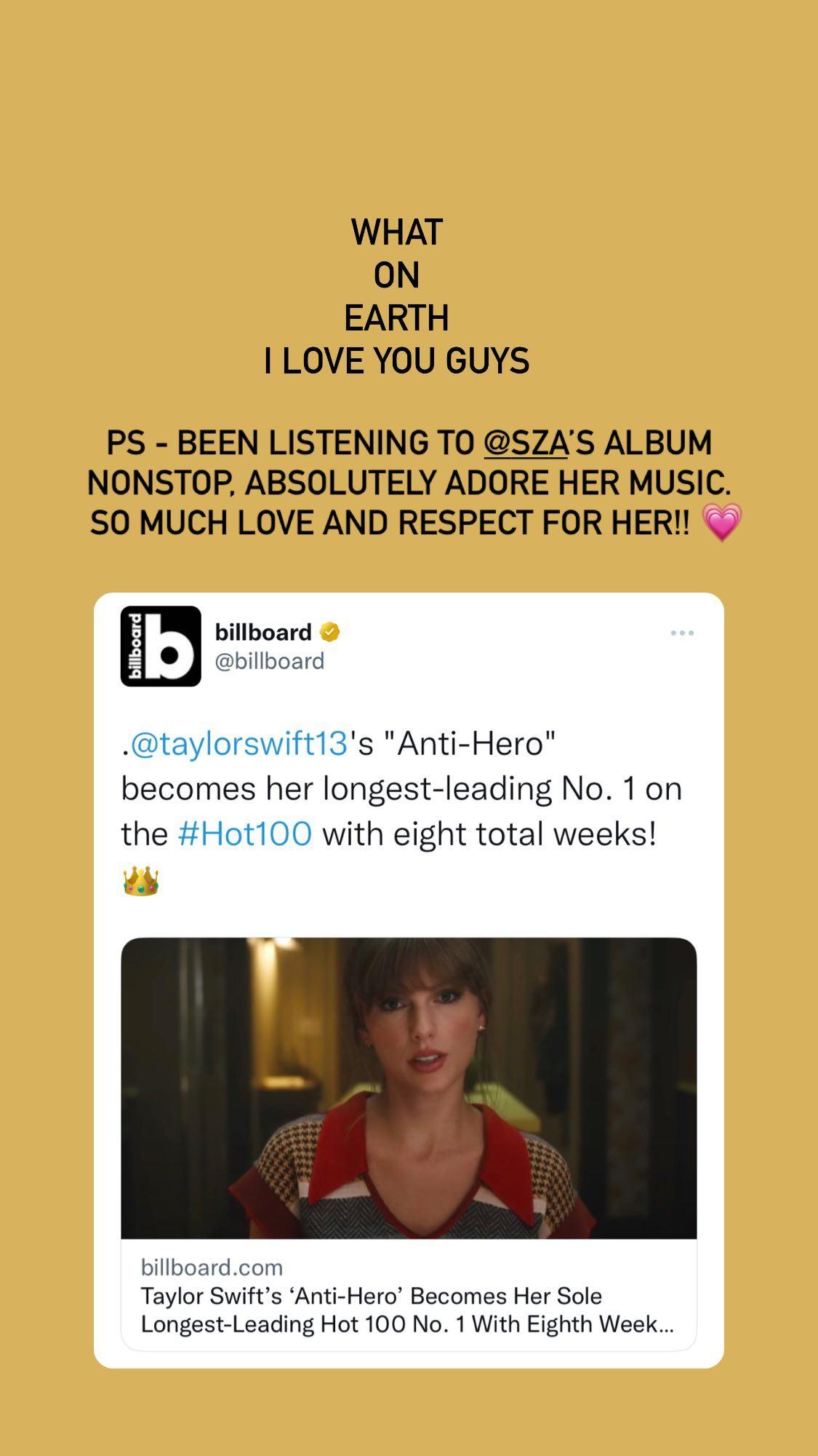Taylor Swift's "Anti-Hero" Instagram story