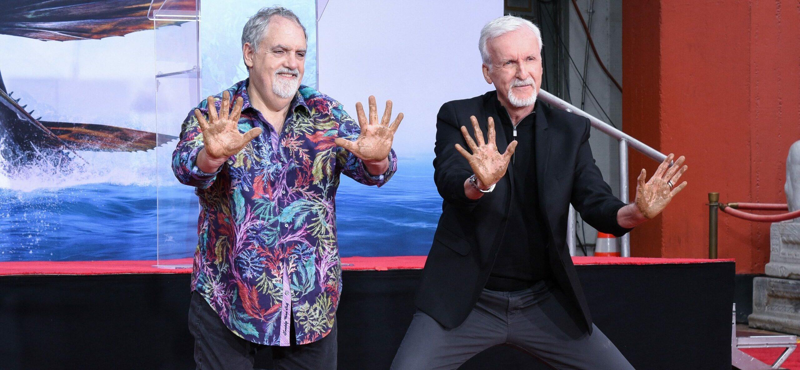 James Cameron And Jon Landau Hand And Footprint In Cement Ceremony
