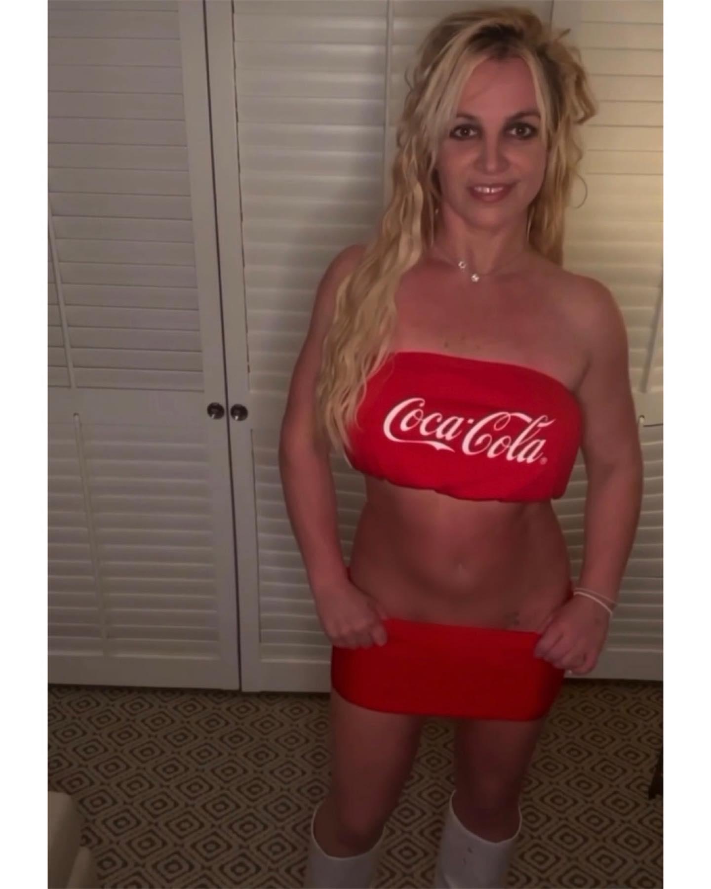 Britney Spears in her Coca-Cola outfit