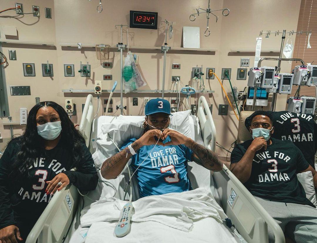 Buffalo Bills' Damar Hamlin Shares First Photo From Hospital Bed Looking Improved