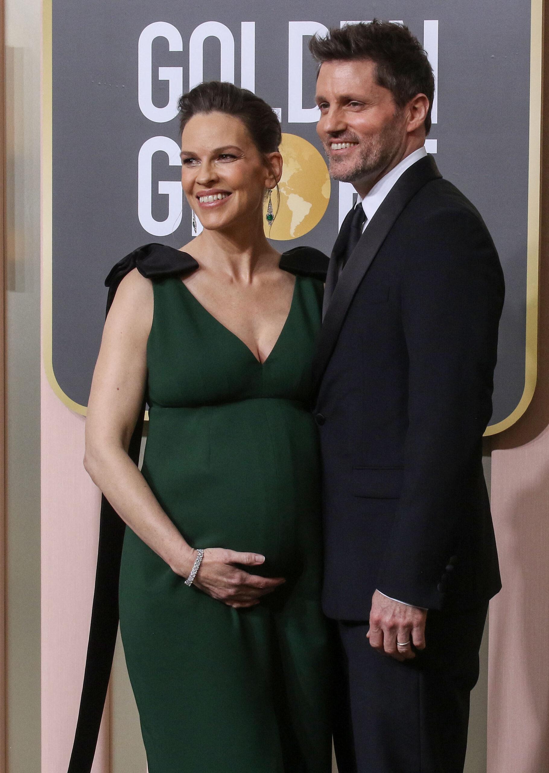 Hilary Swank and Philip Schneider at the 80th Annual Golden Globe Awards