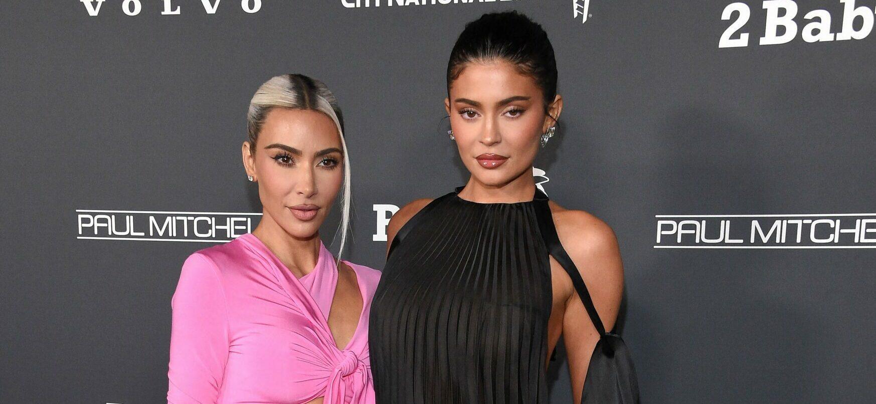 Kim Kardashian and Kylie Jenner at the 2022 Baby2Baby Gala