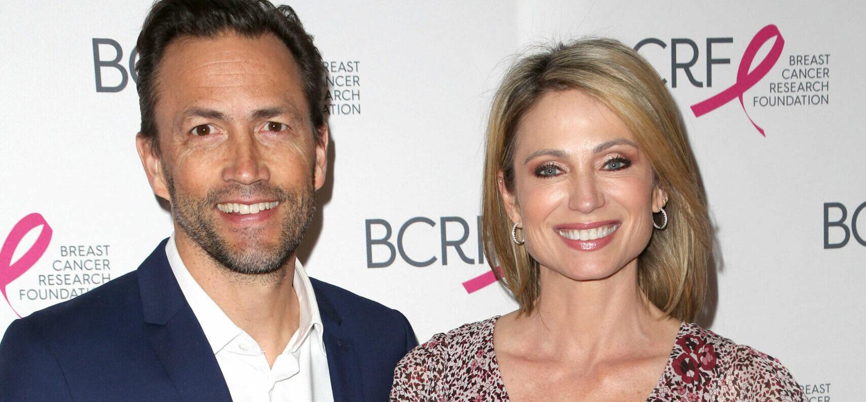Breast Cancer Research Foundation Symposium and Awards Luncheon, The New York Hilton Midtown, NYC. 25 Oct 2018 Pictured: ANDREW SHUE, AMY ROBACH attend the Breast Cancer Research Foundation Symposium and Awards Luncheon