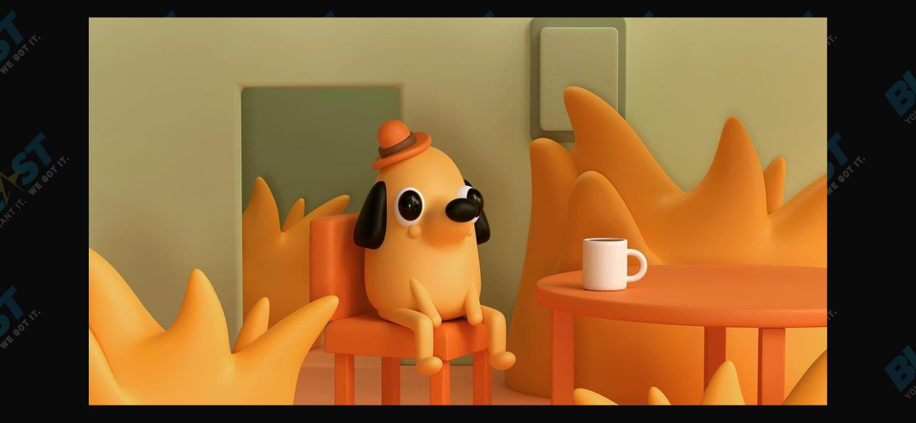 Question Hound from "This Is Fine" meme