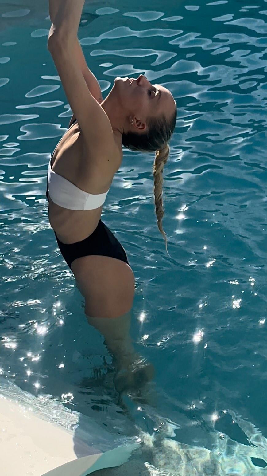 Nastia Liukin hits the pool in her swimsuit