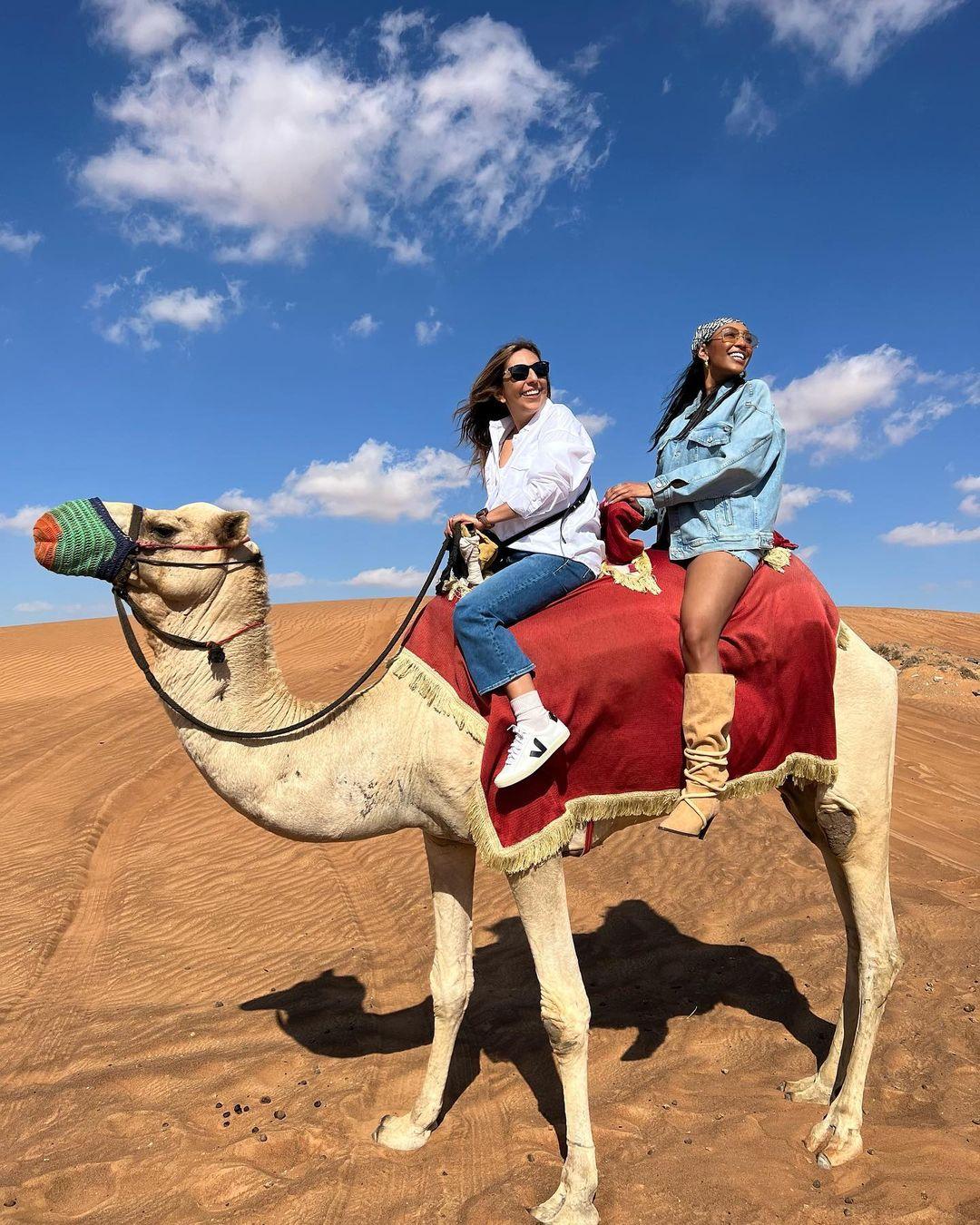 Tayshia Adams rides camel
