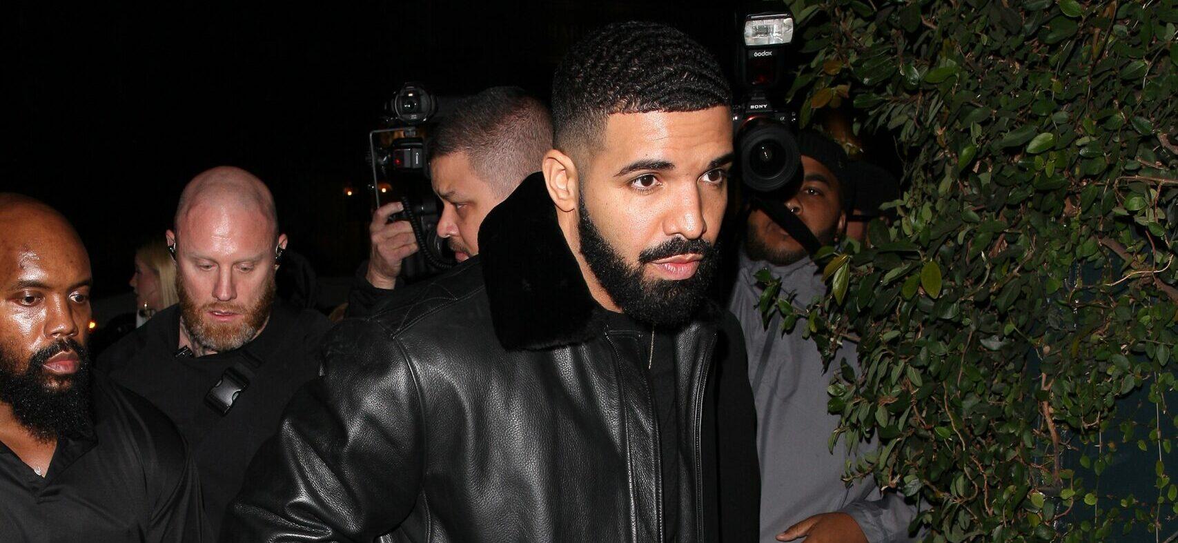 Rapper Drake is seen going to the Poppy club to party after performing on stage at The Forum