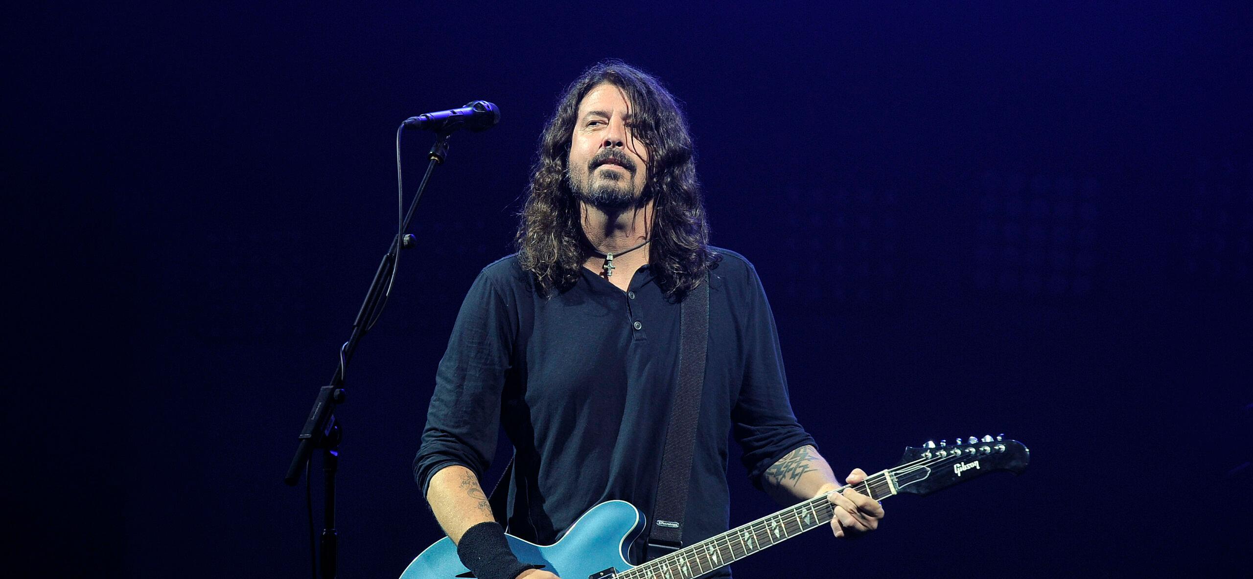 Foo Fighters performing at Glastonbury Festival