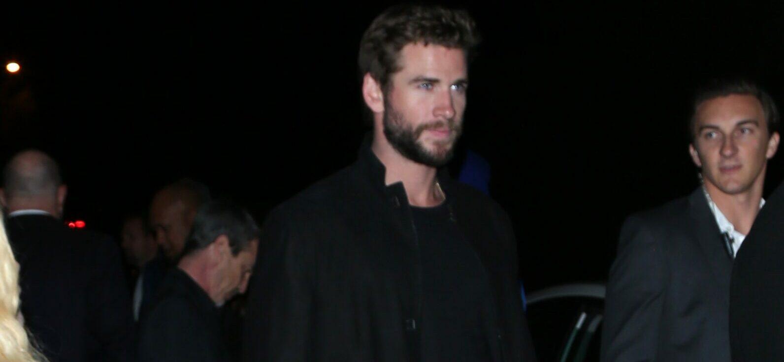 Liam Hemsworth seen at the same Pre Oscar Party as ex wife Miley Cyrus in Beverly Hills CA