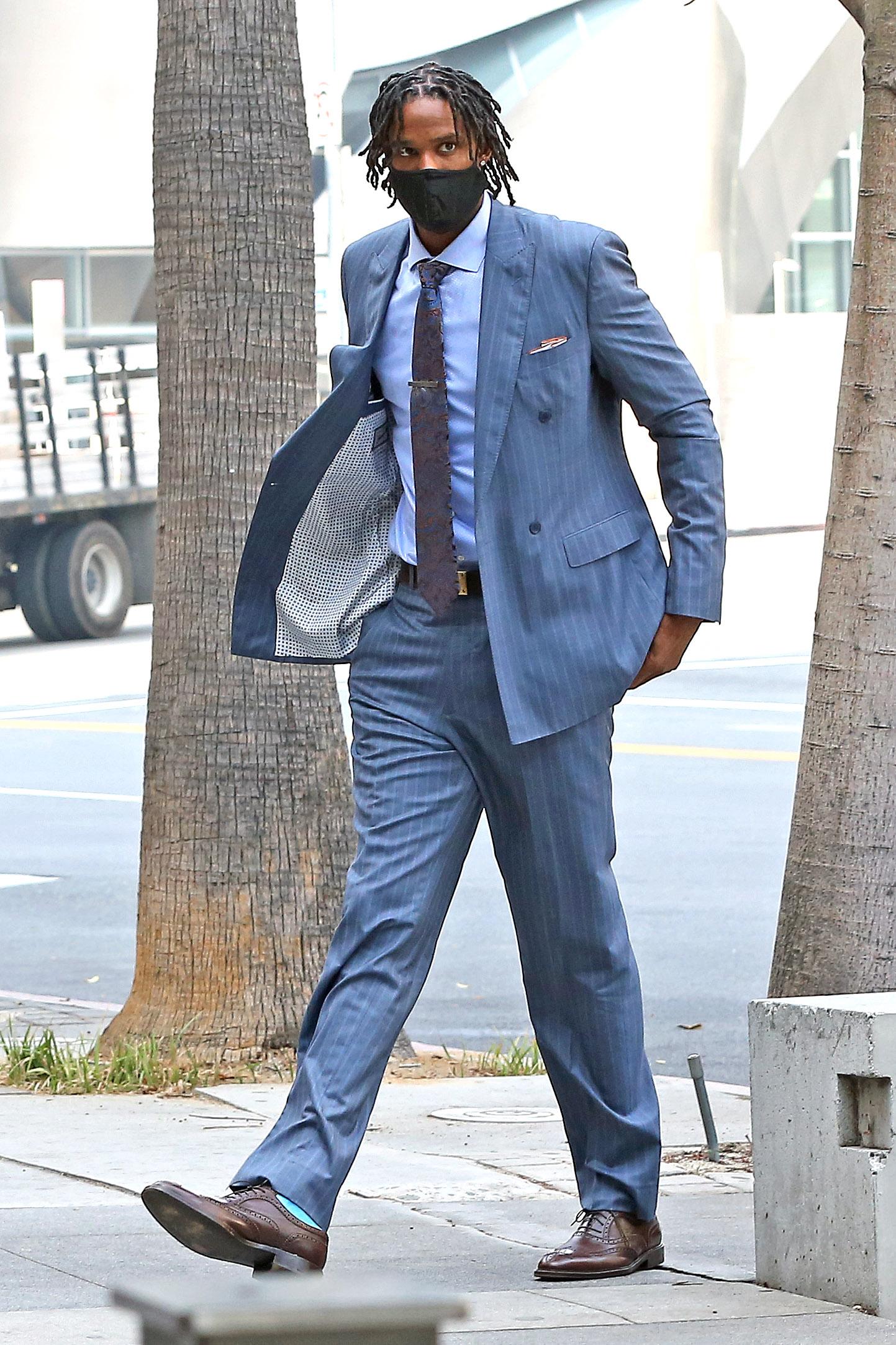 NBA player Trevor Ariza seen arriving at court