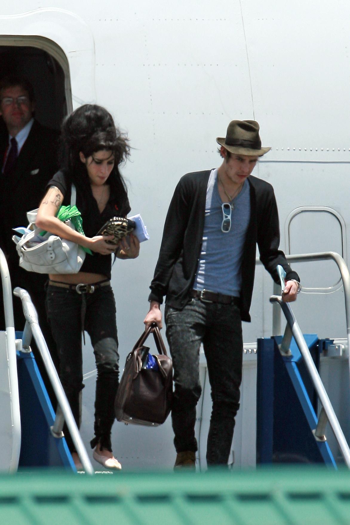 Amy Winehouse and Boyfriend Blake Fielder-Civil arrive to St Lucia for a Holiday