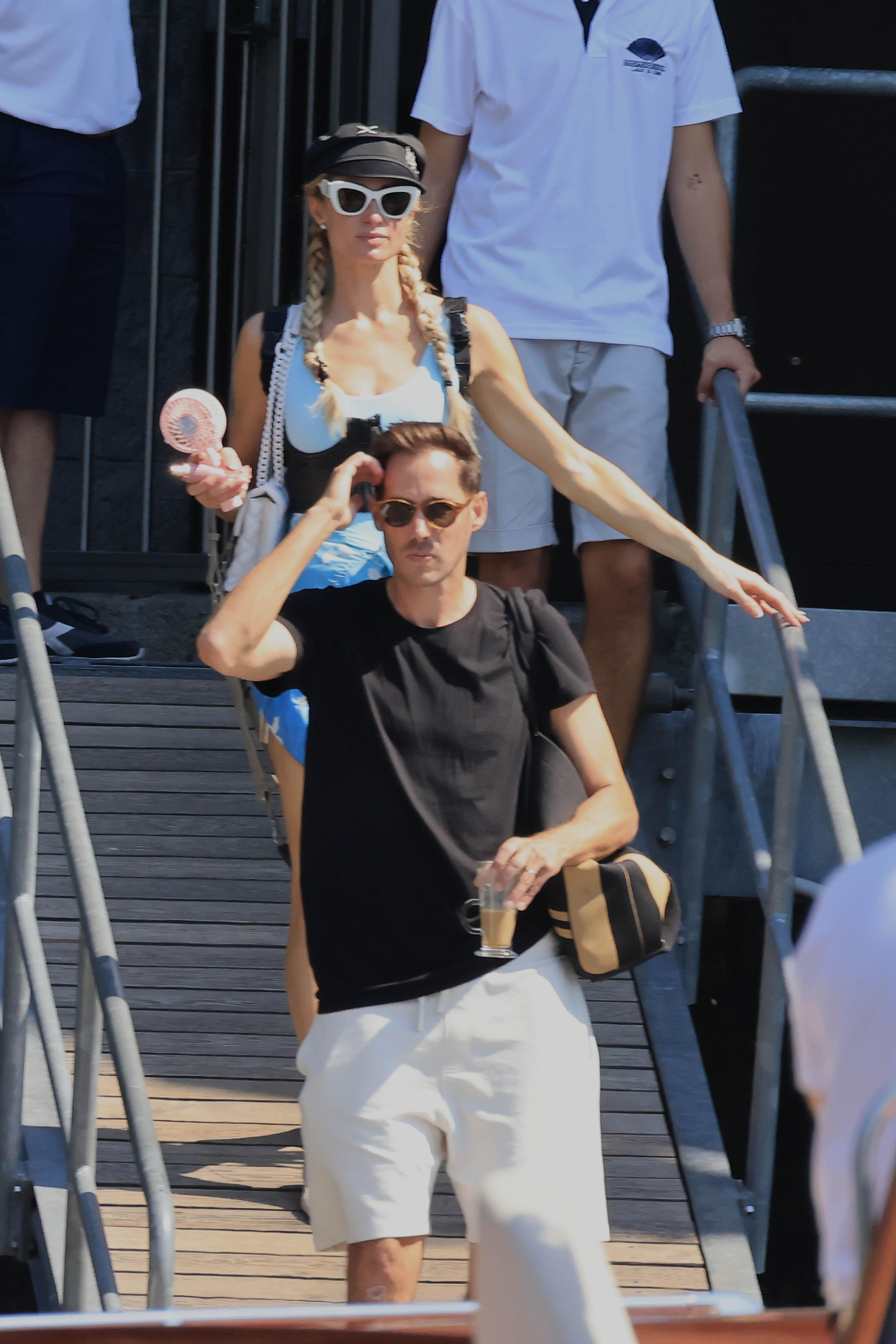 Paris Hilton and husband Carter Reum enjoying holidays on Lake Como