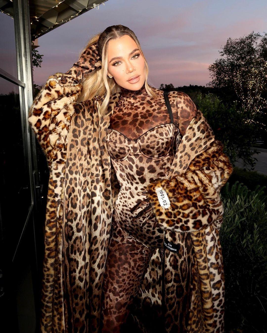 Khloe Kardashian in leopard print