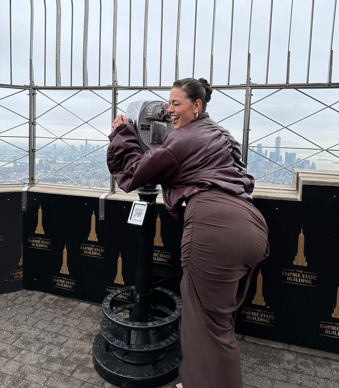 Ashley Graham at Empire State Building for NYFW