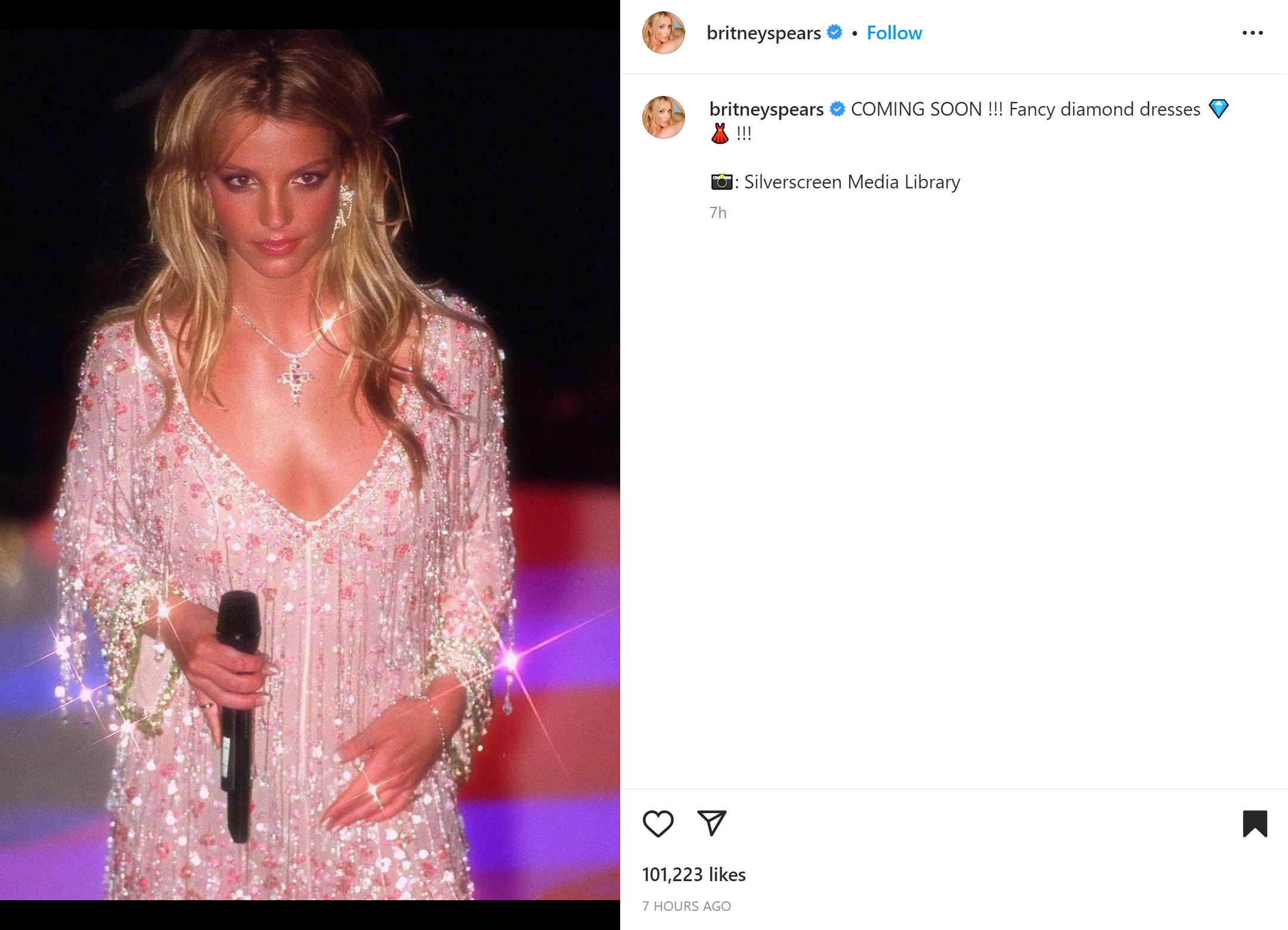Britney Spears teases diamond dresses are "coming soon"