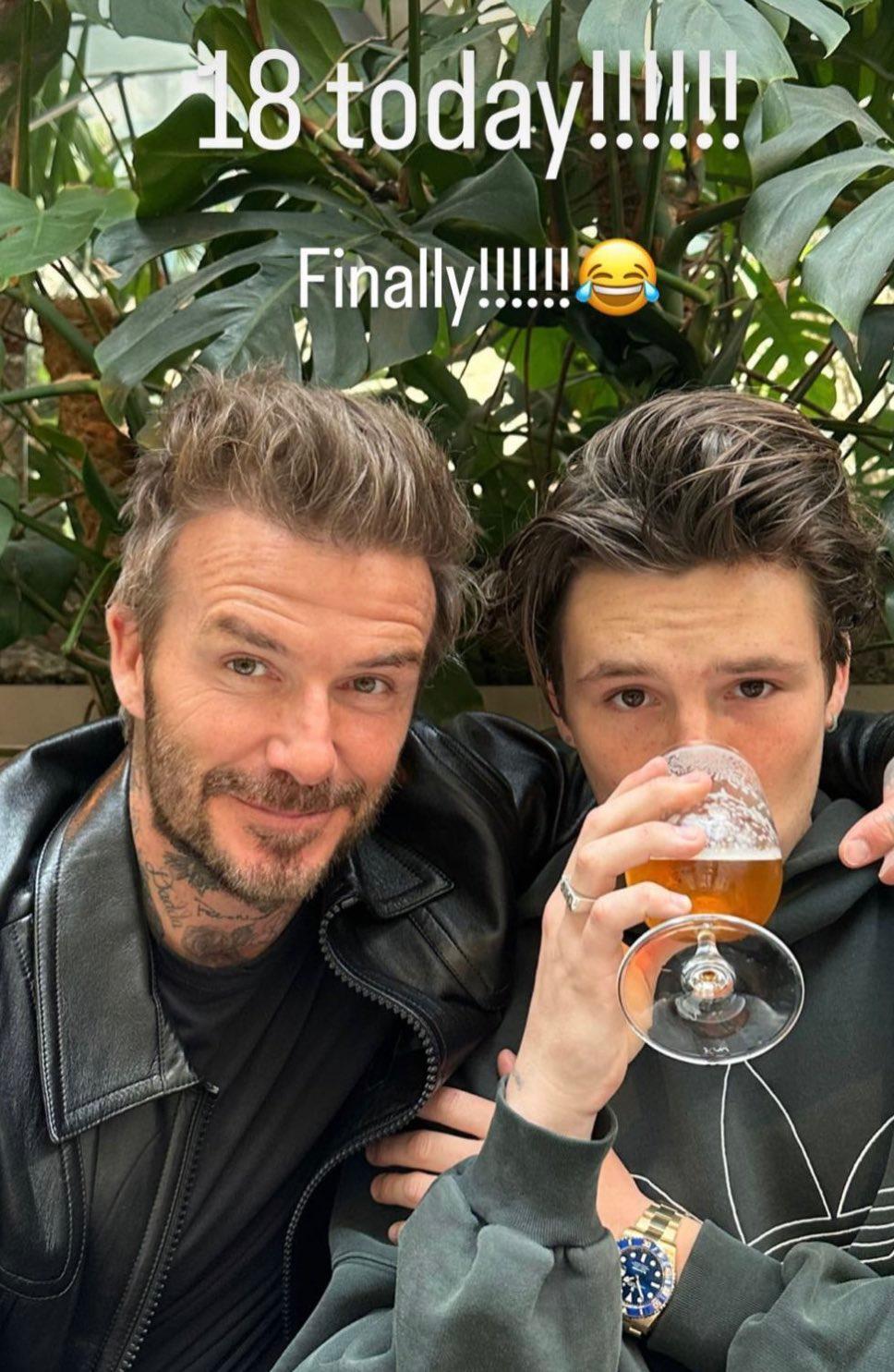 David Beckham Entertain Son Cruz With First Legal Beer For His 18th Birthday