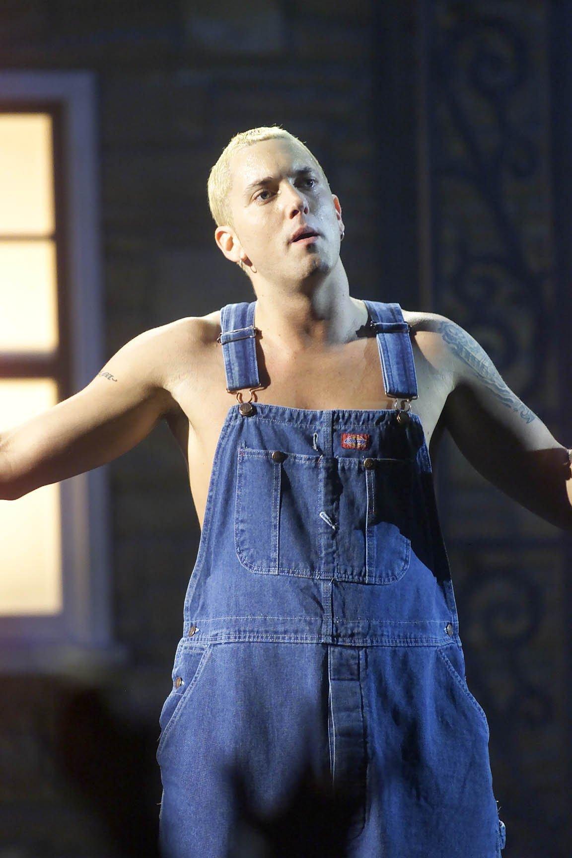 Eminem performing at the BRITS Awards