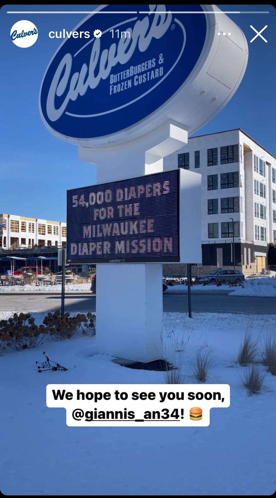 Culver's response to Giannis