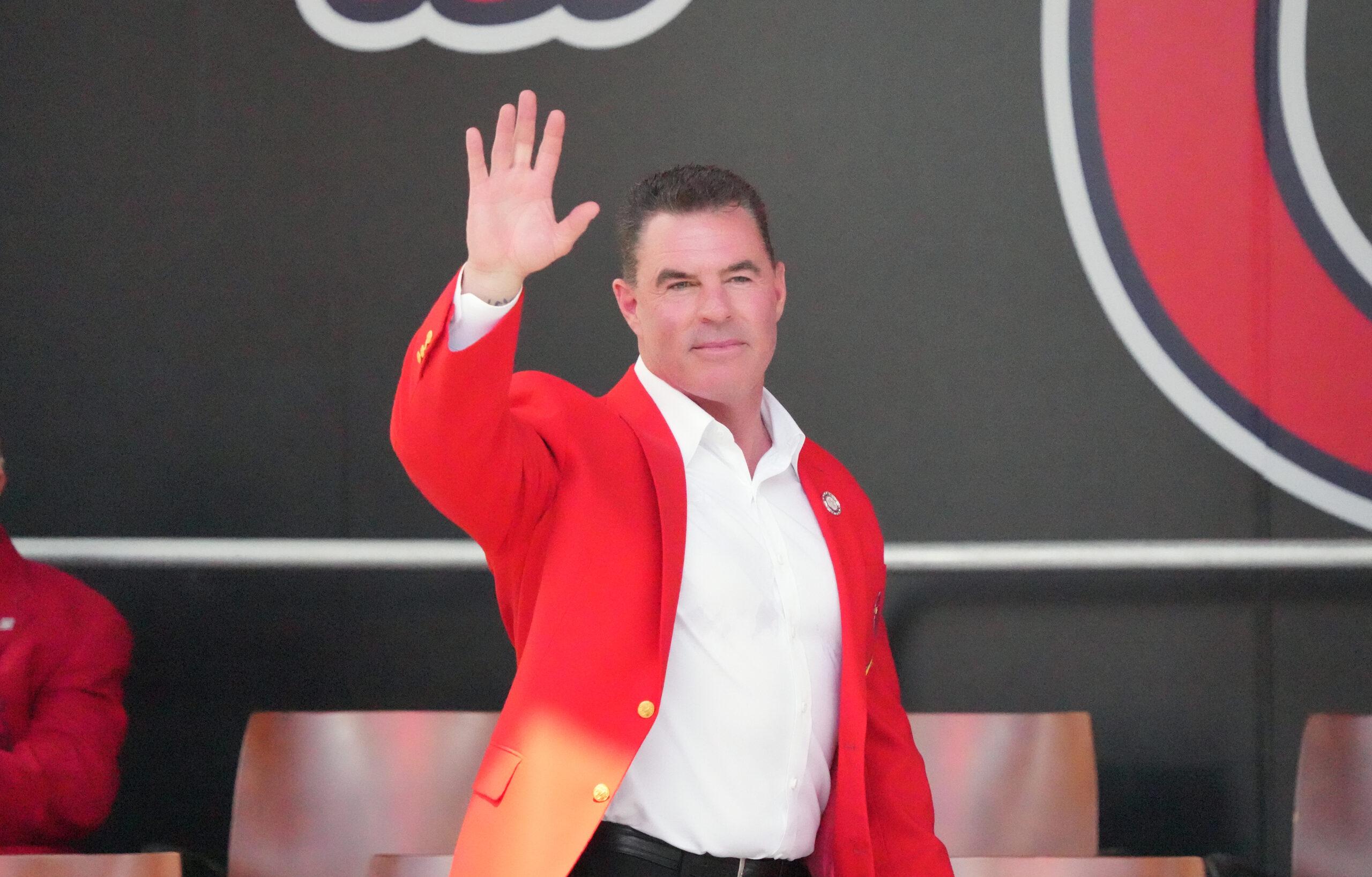 Jim Edmonds at the St. Louis Cardinals Hall of Fame Induction ceremonies