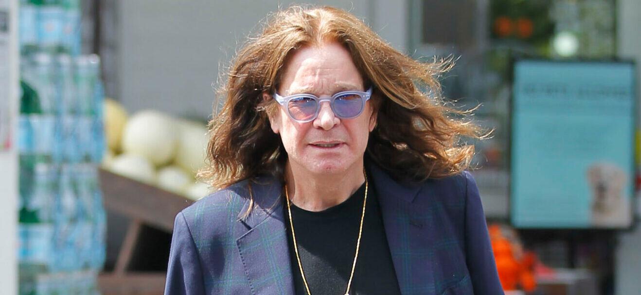 Ozzy Osbourne give two thumbs up while grocery shopping in West Hollywood