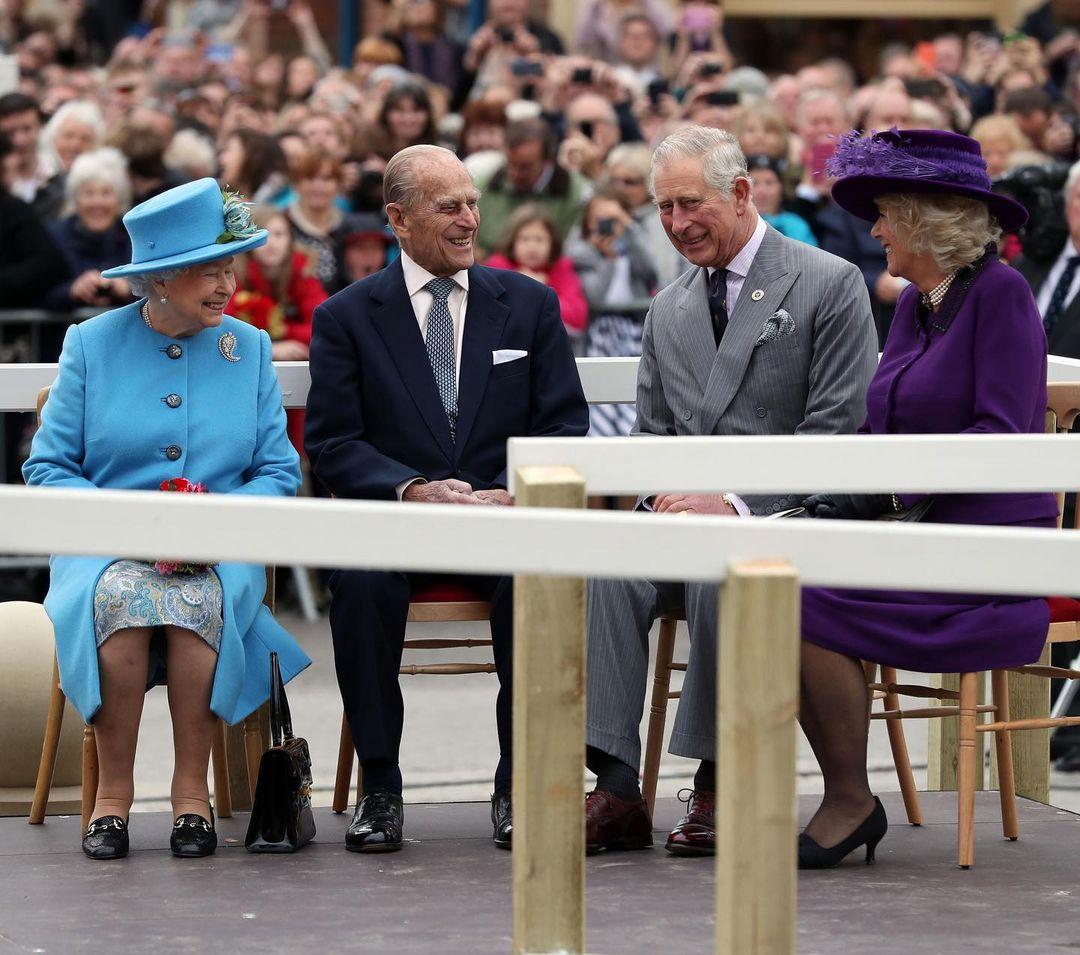 Prince Philip, Queen Elizabeth, King Charles, and Queen Camilla