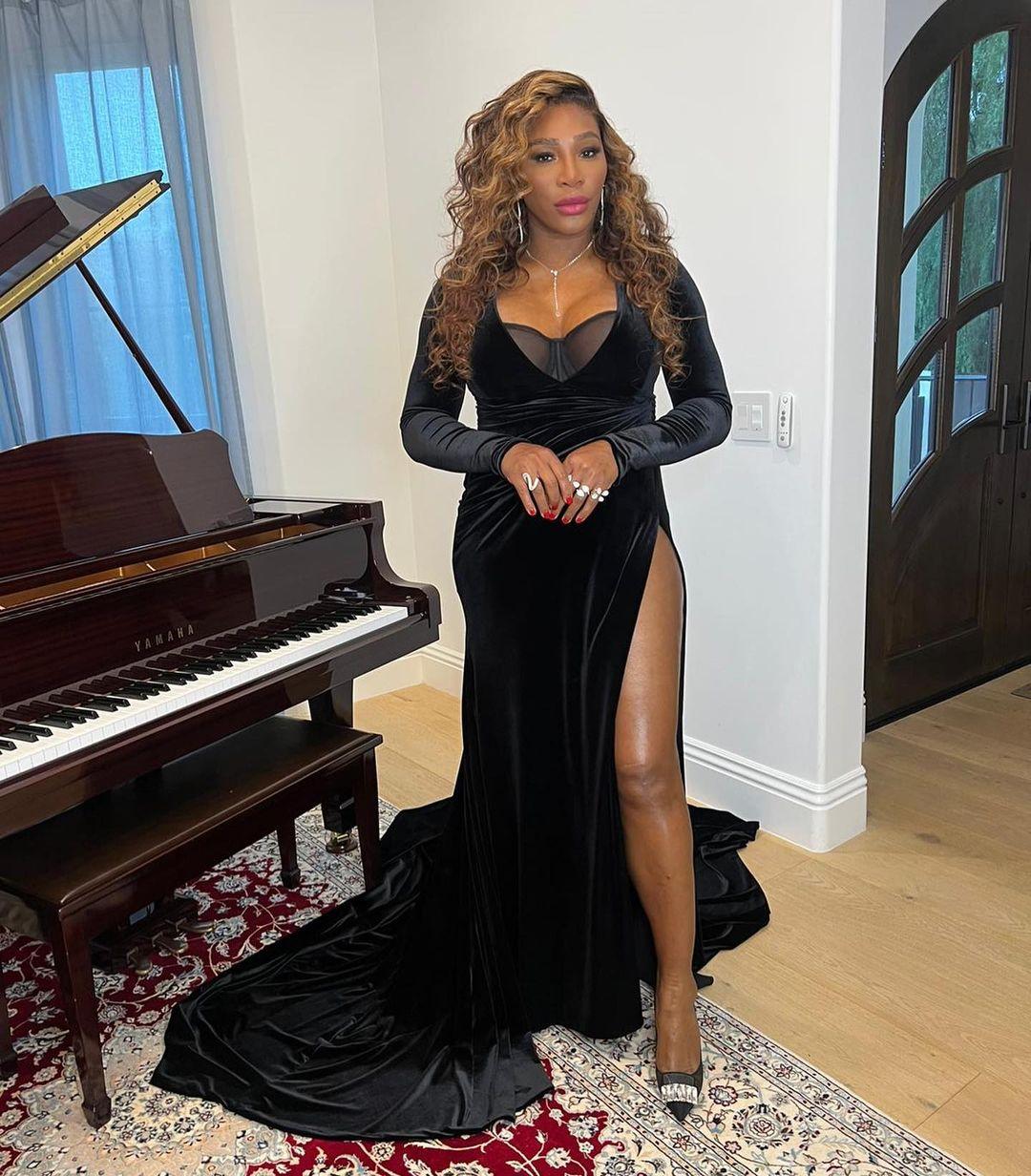 Serena Williams Flaunts Toned Legs In Thigh-High Slit Dress For NAACP Awards