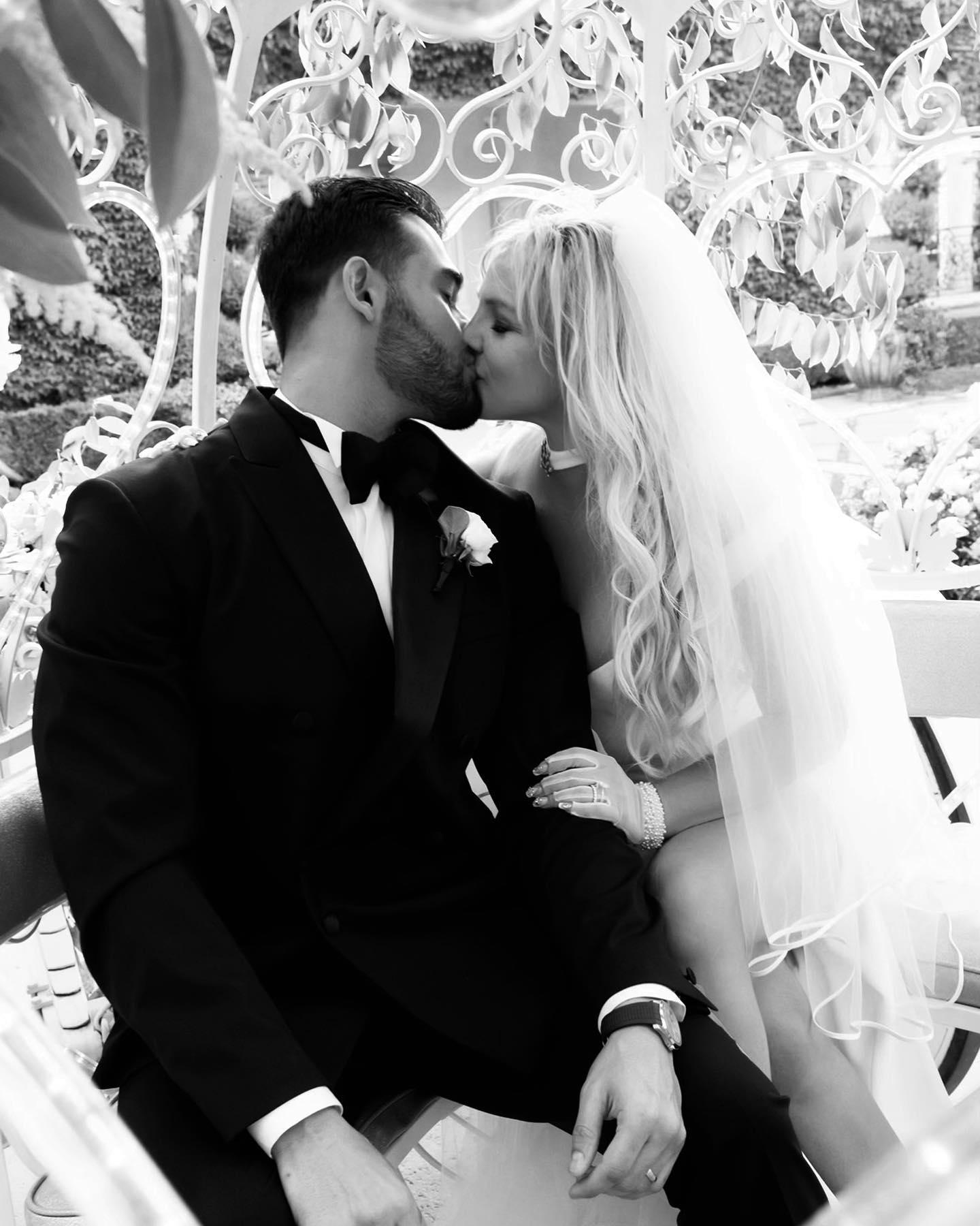 Britney Spears and Sam Asghari on wedding day