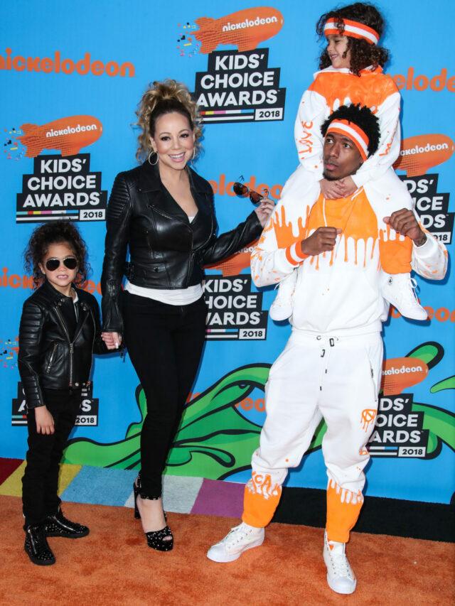 Monroe Cannon, Mariah Carey, Nick Cannon, Moroccan Cannon at the Nickelodeon's 2018 Kids' Choice Awards - Arrivals