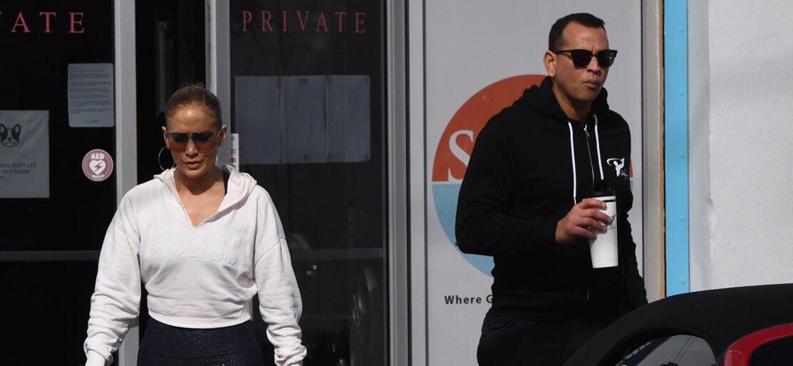 J Lo and A Rod leave the gym in Miami