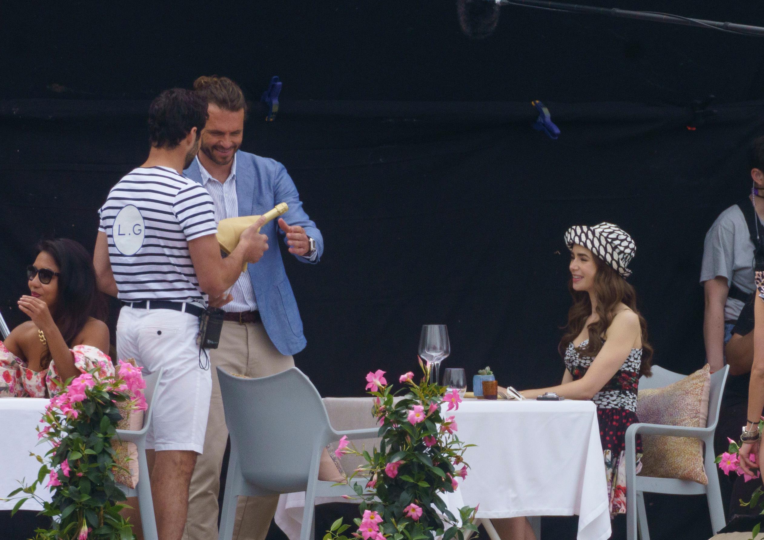 Lily Collins begins filming series 2 of Emily In Paris at the Paloma beach in St-Jean Cap Ferrat in South of France