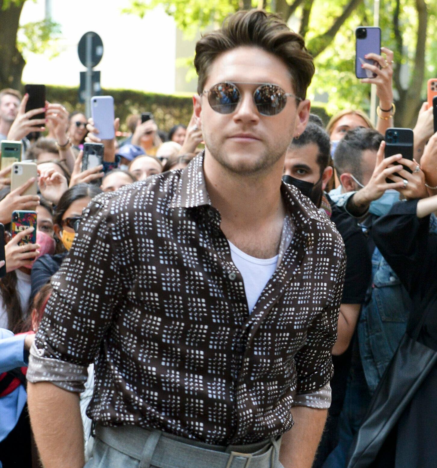 Niall Horan is seen at Armani Fashion Show Event during the Milan Fashion Week